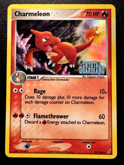 Charmeleon 29/100 EX Crystal Guardians Pokemon Card Reverse Holo Foil Rare MP - Image 1