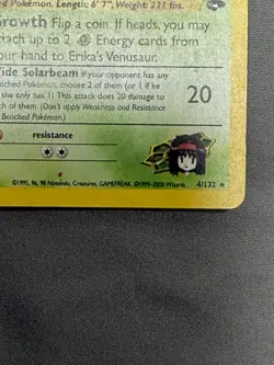 Vintage Pokemon Erika's Venusaur Gym Heroes Holo Rare 4/132 WOTC Card English - Image 2