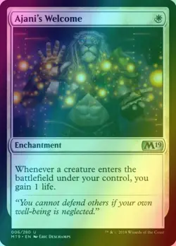 1 MTG NM English MTG Ajani's Welcome M19 Foil NM - Image 1