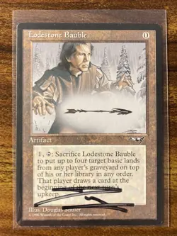 MTG✨Signed LODESTONE BAUBLE✨Alliances NM RARE Sac/Fetch RESERVE LIST Shuler Art - Image 1
