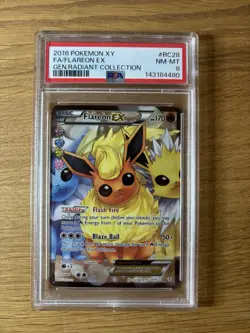 Pokemon Flareon EX Full Art RC28-32 Generations Radiant Collection PSA 8 - Image 1