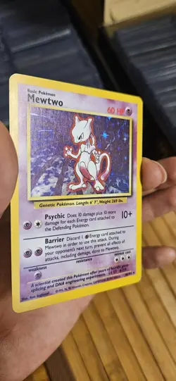 Pokemon Mewtwo Base Set Holo Rare Card 10/102 60 HP Vintage 1999 - Image 2