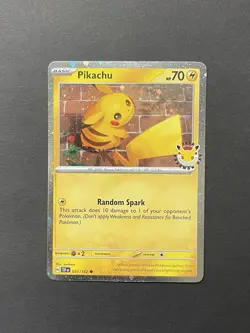 2026 Pikachu 051/162 Pokemon Day 30th Anniversary Stamped Promo TCG Cosmo Holo - Image 1