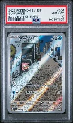 2023 POKEMON SVI EN-SCARLET & VIOLET ILLUSTRATION RARE #204 SLOWPOKE PSA 10 - Image 1