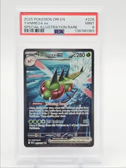 YANMEGA EX 2025 POKEMON S&V SPECIAL ILLUSTRATION RARE 228/182 PSA 9 Q2714 - Image 1