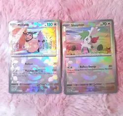 2 CARDS Pokemon TCG Poke Ball Pattern Miltank 081 Shaymin 087 Prismatic Evolutio - Image 1