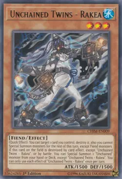 Yugioh! LP Unchained Twins - Rakea - CHIM-EN009 - Rare - 1st Edition Lightly Pla - Image 1