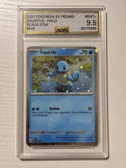 Pokemon TCG Squirtle 048 SV Promo Black Star Cosmos Holo AGS 9.5 Graded - Image 1
