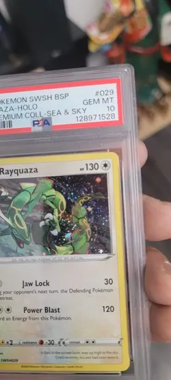2024 POKEMON BLACK STAR PROMOS COSMOS HOLO SWSH029 RAYQUAZA PSA 10 - Image 3