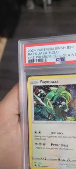 2024 POKEMON BLACK STAR PROMOS COSMOS HOLO SWSH029 RAYQUAZA PSA 10 - Image 5