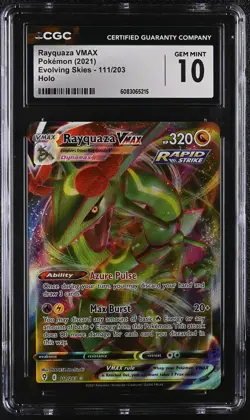 RAYQUAZA VMAX Evolving Skies Holo Rare #111 CGC 10 Pokemon [Nostalgium] - Image 1