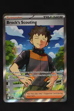 Pokemon Brock's Scouting Holo Ultra Rare NM - Journey Together 179/159 - Image 1