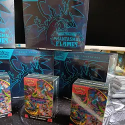 Pokemon 5 Mega Evolution Phantasm Flames ETB's 4 booster bundles New ZARD CHASE - Image 5