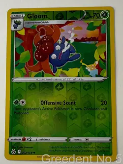 Gloom 002/159 Uncommon Crown Zenith Pokemon Reverse Holo Near Mint - Image 1
