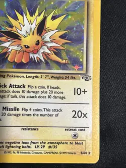 Pokemon Jolteon 4/64 1st Edition Jungle Holo Rare WOTC NM - Image 3