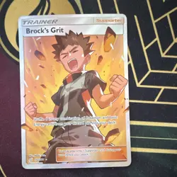 Pokemon Brock's Grit Full Art Ultra Rare Holo Trainer 172/181 SM-Team Up - Image 1