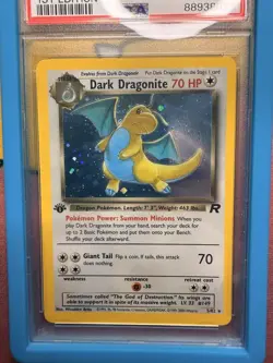 2000 Pokemon Rocket 1st Edition #5 Dark Dragonite Holo PSA 9 MINT - Image 3