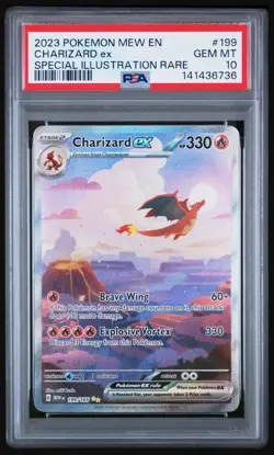 2023 POKEMON MEW EN-151 SPECIAL ILLUSTRATION RARE #199 CHARIZARD EX PSA 10 - Image 1