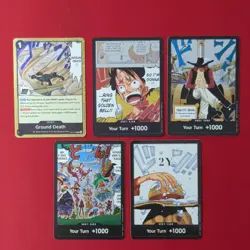 One Piece- Ground Death (Gold) & (Don!!) Foil Cards. 12 card lot - Image 1
