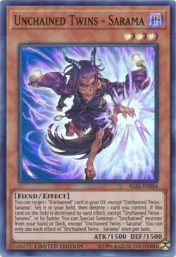 Yugioh! LP Unchained Twins - Sarama - IGAS-ENSE4 - Super Rare - Limited Edition - Image 1