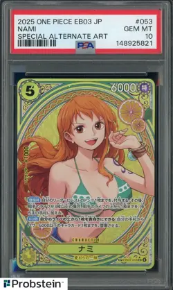 2025 One Piece EB03 Japanese Special Alternate Art #053 Nami PSA 10 GEM MINT - Image 1