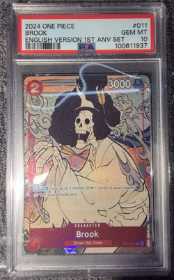 2024 ONE PIECE ENGLISH VERSION 1ST Anniversary SET #011 BROOK PSA 10 (ST01-011) - Image 1