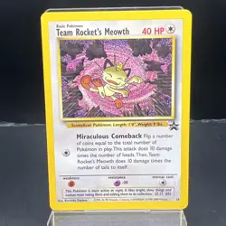 Pokemon TCG Team Rockets Meowth #18 Black Star Promo Card Vintage WOTC LP - Image 1