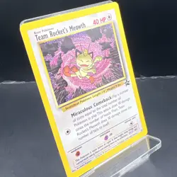 Pokemon TCG Team Rockets Meowth #18 Black Star Promo Card Vintage WOTC LP - Image 2