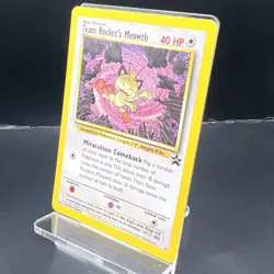 Pokemon TCG Team Rockets Meowth #18 Black Star Promo Card Vintage WOTC LP - Image 3