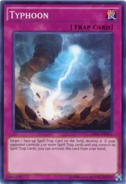 Yugioh! LP Typhoon - OP01-EN013 - Super Rare - Unlimited Edition Lightly Played, - Image 1