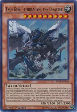 Yugioh! LP True King Lithosagym, the Disaster - RATE-EN019 - Super Rare - 1st Ed - Image 1