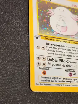 Chansey 1st Edition Rare Holo Pokemon Card Base Set 3/102 Spanish - Image 5