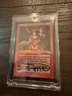 Burning Wish Judgment Red Sorcery Rare Foil Card Magic the Gathering Signed! - Image 1