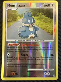 Pokemon TCG Diamond and Pearl Base Munchlax 33/130 Reverse Holo NM - Image 1