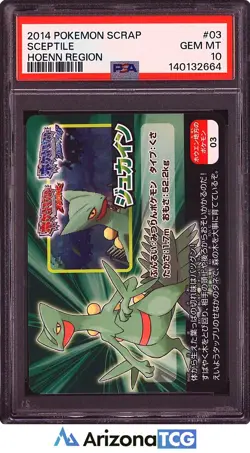 Pokemon 2014 Sceptile 03 Hoenn Region Pokemon Scrap Japanese GEM MINT PSA 10 - Image 1