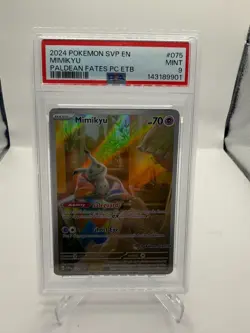2024 Pokemon Paldean Fates Mimikyu Pokemon Center ETB BSP Promo #075 PSA 9 - Image 1