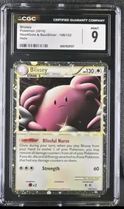 2010 POKEMON HEARTGOLD BLISSEY PRIME #106 ULTRA RARE CGC 9 MINT - Image 1