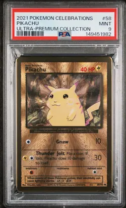 2021 POKEMON CELEBRATIONS ULTRA-PREMIUM COLLECTION #58 PIKACHU PSA 9 - Image 1