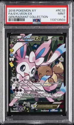 2016 POKEMON XY GENERATIONS RADIANT COLLECTION #RC32 FULL ART/SYLVEON EX PSA 9 - Image 1