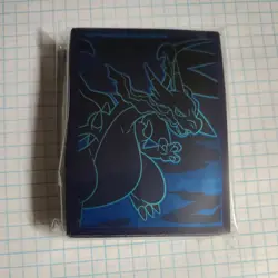 Mega Evolution Phantasmal Flames Mega Charizard X ETB Card Sleeves 65 count Blue - Image 1