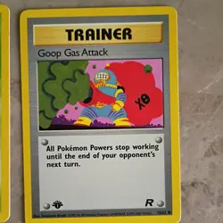 1st edition Team Rocket lot 7 cards light played condition meowth abra zubat - Image 5