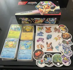 Pokemon Card Eevee Box with Chinese 151 bulks and Stickers - Image 1