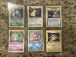Lot of Damaged Pokemon Cards, First Edition Holo, Team Rocket & Gym Heroes - Image 1
