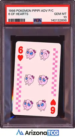 Pokemon 1998 6 Of Hearts PiPiPi Adventure Playing Card GEM MINT PSA 10 - Image 1
