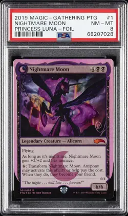 2019 MTG PONIES: THE GALLOPING FOIL #1 NIGHTMARE MOON/PRINCESS LUNA PSA 8 - Image 1