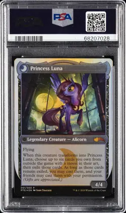 2019 MTG PONIES: THE GALLOPING FOIL #1 NIGHTMARE MOON/PRINCESS LUNA PSA 8 - Image 2