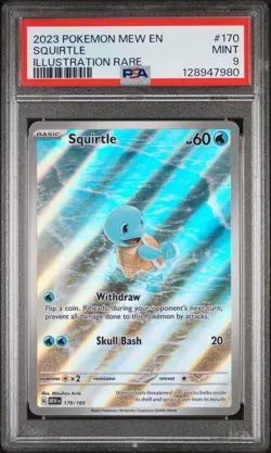 Squirtle 170/165 Illustration Rare 151 Pokemon English PSA 9 - Image 1