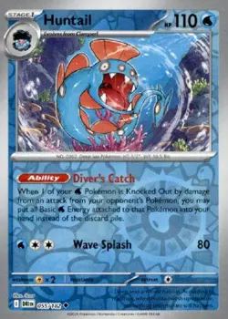 Huntail 055/182 Uncommon Destined Rivals Pokemon Reverse Holo Near Mint - Image 1