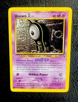 Pokemon Unown A 33/75 * Neo Discovery Non Holo Rare Mint Condition! 40HP HIDDEN - Image 2
