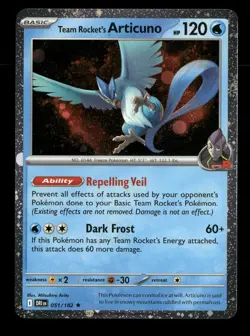 Team Rocket's Articuno Destined Rivals 051/182 Pokemon Blister Cosmo Holo NM - Image 1